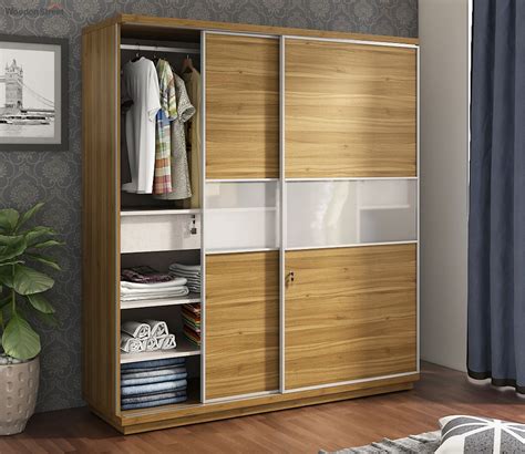 Buy Kosmo Universal 2 Door Sliding Wardrobe (Exotic Teak Finish) Online ...