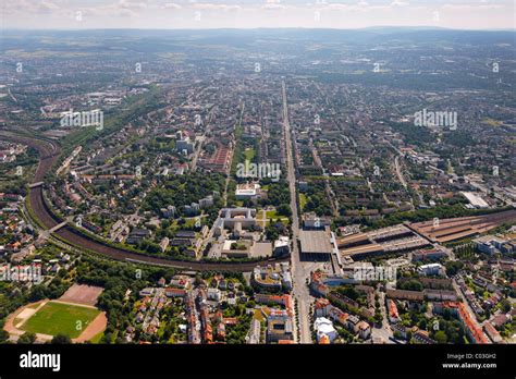 Luftbild, Wilhelmshoeher Allee, der Hauptstraße und der Stadt-Zentrum, Kassel, Hessen ...