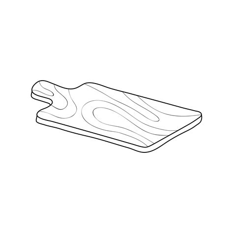 Hand drawn outline cutting wooden board. 14325541 Vector Art at Vecteezy