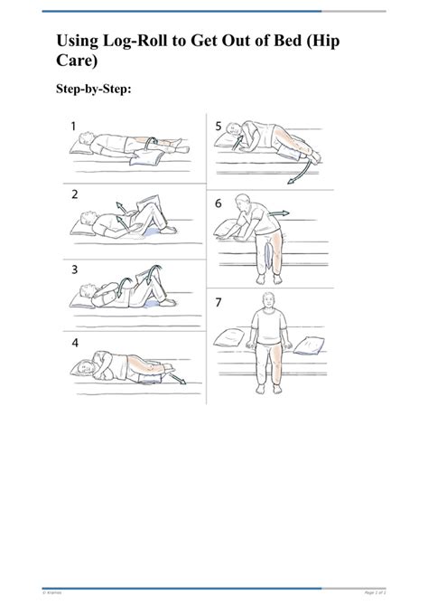 Text - Step-by-Step: Using Log-Roll to Get Out of Bed (Hip Care) - HealthClips Online