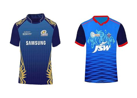 Mumbai Indians Jersey 2021 ipl and Delhi Capitals Jersey 2021 ipl (10-11 Years, MI New & DC New ...