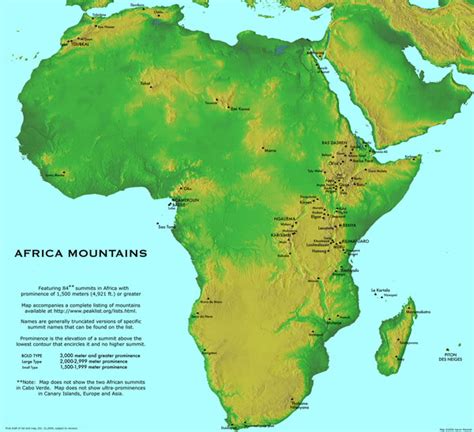 Large detailed Africa mountains map. Large detailed map of mountains Africa | Vidiani.com | Maps ...