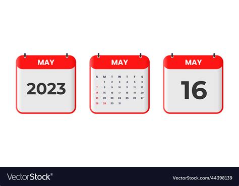 May 2023 calendar design 16th 2023 calendar Vector Image