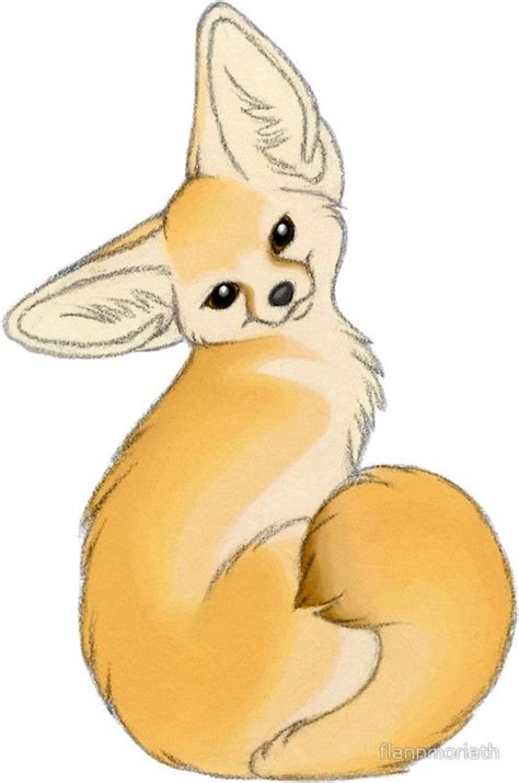 Fennec Fox Sticker by flannmoriath | Cute fox drawing, Fox art, Fox painting