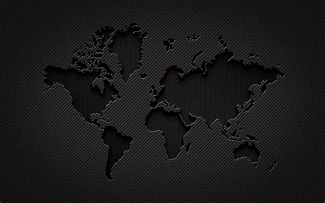 Black World Map Wallpaper