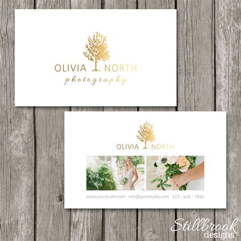 Business Card Template Gold Foil Logo Photography Business - Etsy