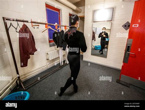 A dancer from Northern Ballet prepares in a dressing room at Leeds ...