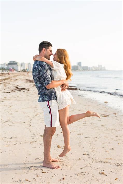 One year anniversary sunrise beach session in Miami. Beach couple pose ideas. ©tovaphotography ...