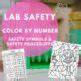 Lab Safety & Symbols | Color by Number | Worksheet | Printable | Editable