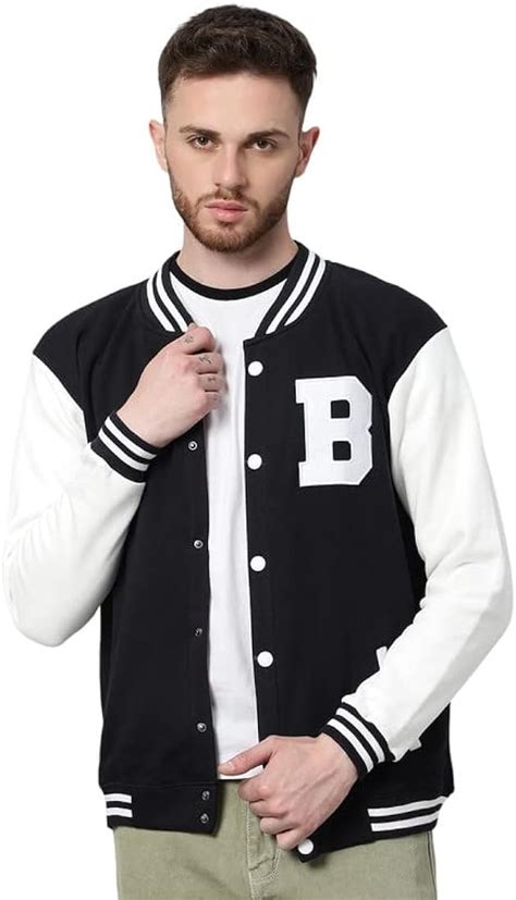 BE SAVAGE Men's Cotton Blend Standard Length Varsity Jacket - Price History