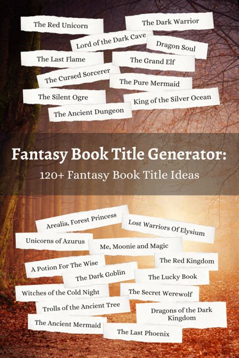 Fantasy Book Title Generator: 1,000+ Book Title Ideas 🧙‍♂️ | Imagine Forest