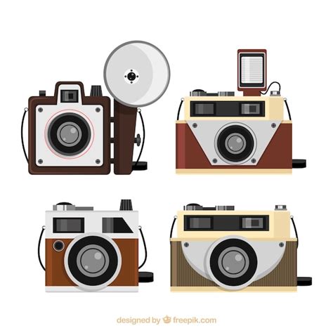 Classic vintage cameras collection Vector | Free Download