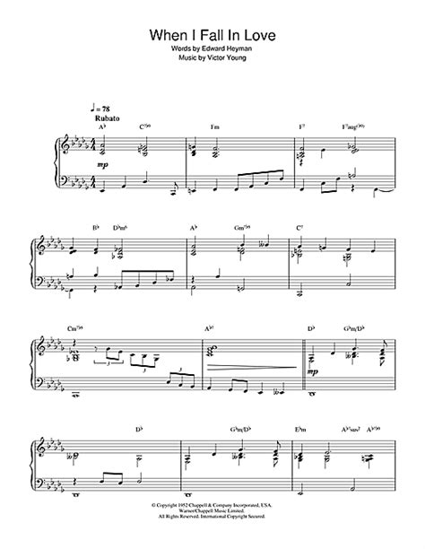 When I Fall In Love sheet music by Nat King Cole (Piano – 37277)