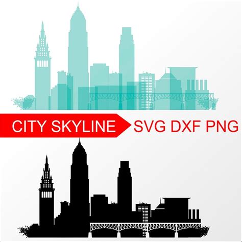 Cleveland Skyline Silhouette Vector at Vectorified.com | Collection of ...