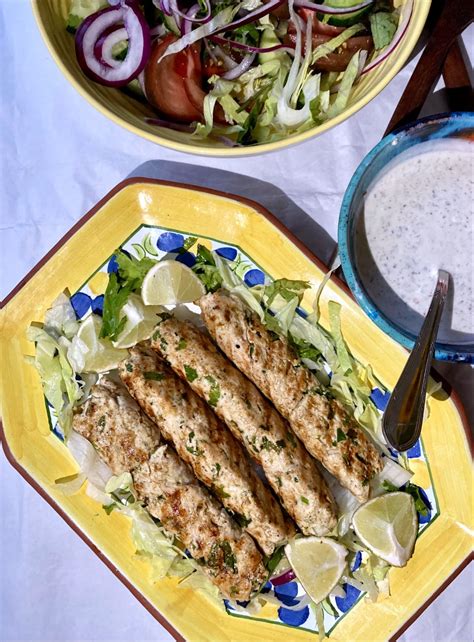 CHICKEN KEBABS WITH RUMALI ROTI SALAD & RAITA - Sherry's Kitchen Table