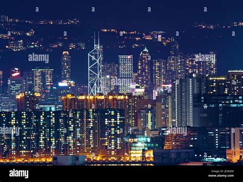 Hong Kong downtown at night Stock Photo - Alamy