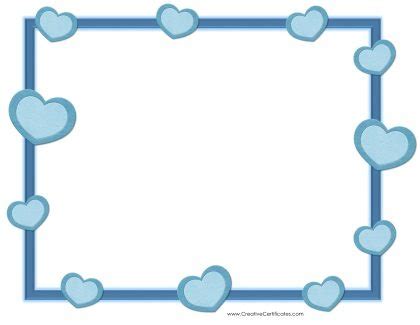 Free Heart Border Templates | Add text and/or images or print blank