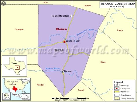 Blanco County Map | Map of Blanco County, Texas