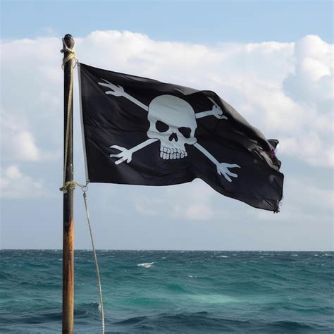 Premium Photo | Pirate flag with a skull and crossbones