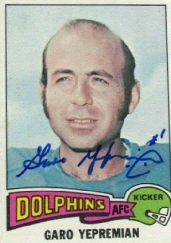 1975 Topps Garo Yepremian Football autographed trading card | Football ...