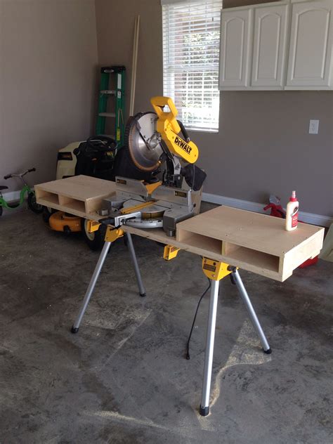 New DeWalt miter saw and stand with custom built table. | Mitre saw ...