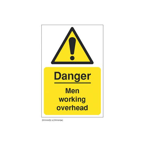 Sitesafe Men Working Overhead Rigid PVC Z-Barrier Danger Sign 200mm x 300mm Special | Cromwell Tools