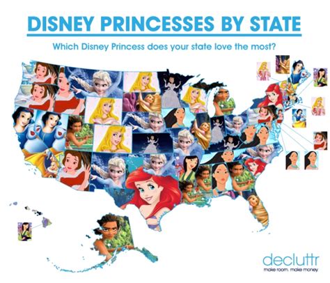 The map of favorite Disney princesses, by state