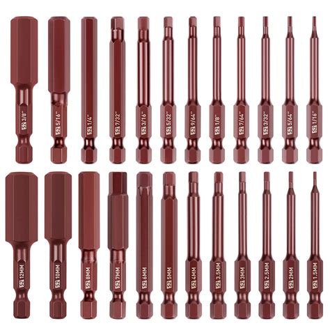 Buy Amartisan 24-Piece Hex Head Allen Wrench Drill Bit Set, Metric and ...