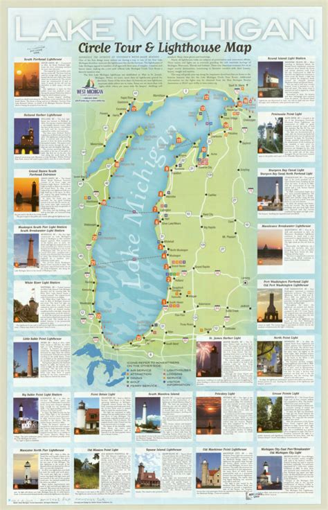 Lighthouses In Michigan Map - World Of Light Map