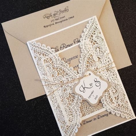 Lace Wedding Invitations - Etsy