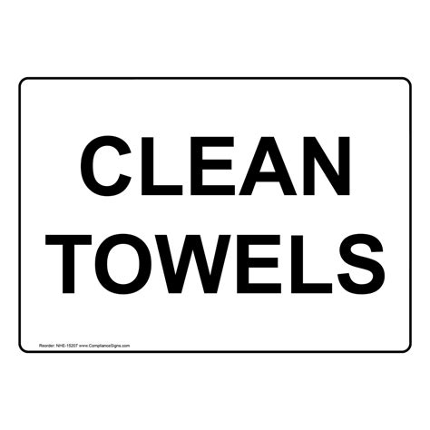 Dining / Hospitality / Retail Housekeeping Sign - Clean Towels