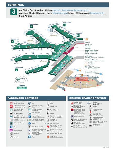 O'Hare Airport Terminal3 Map | Ohare airport, O'hare international ...