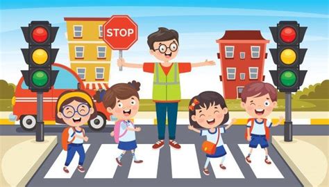 Free Vector | Scenes of children and road safety illustration | Road safety poster ...