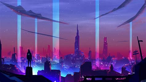 Neon City Snow Live Wallpaper - WallpaperWaifu