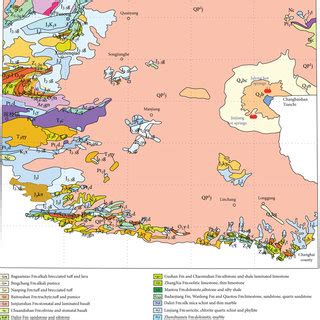 Geological map of the Changbai Mountain area. | Download Scientific Diagram