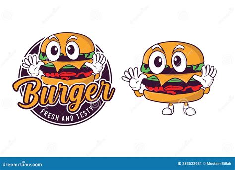 Retro Burger Vintage Logo, Badge Design. Stock Vector - Illustration of ...