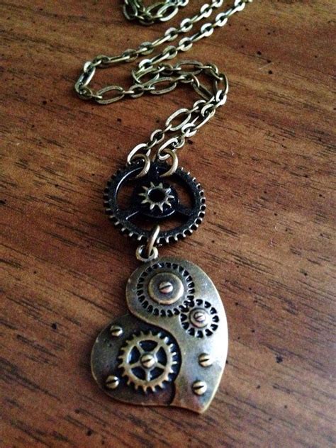 Biomechanical heart necklace gears gear jewelry heart | Etsy | Necklace ...