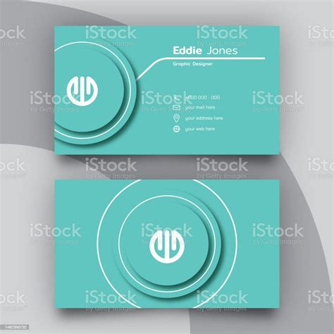 Green Minimalist Business Card Design Template Stock Illustration - Download Image Now ...