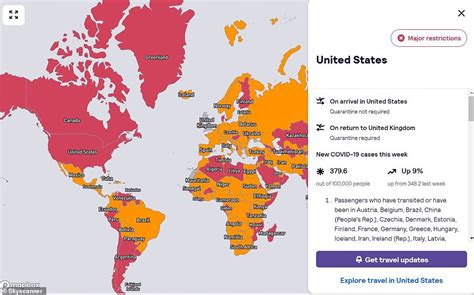 Skyscanner interactive world map shows Covid travel rules by country ...