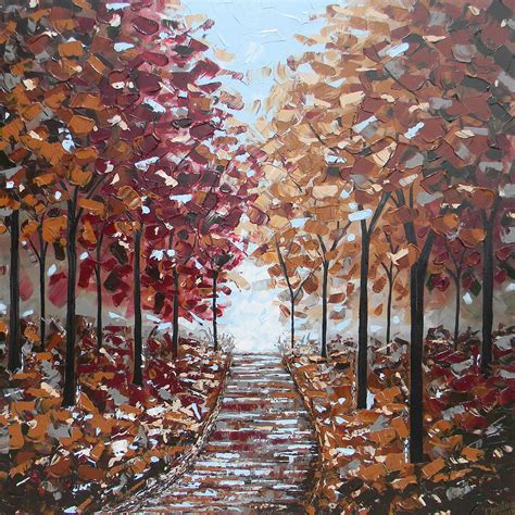 Path Through The Autumn Trees Painting by Christine Krainock