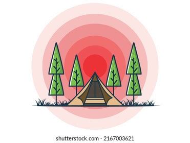 Triangle Tent Camping Flat Illustration Design Stock Vector (Royalty Free) 2167003621 | Shutterstock