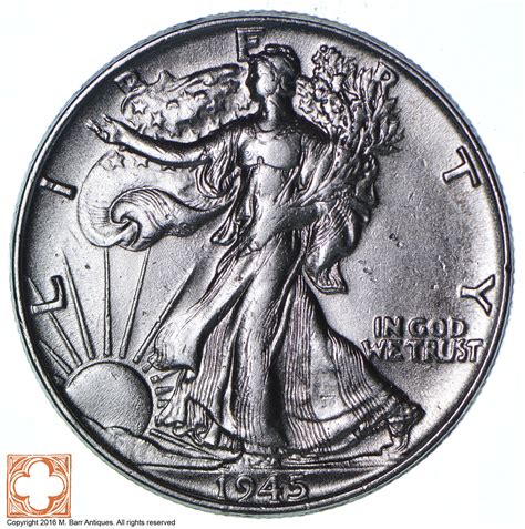 XF+ 1945 Walking Liberty 90% Silver US Half Dollar - NICE COIN | Property Room