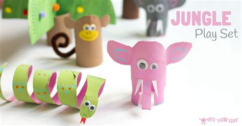 Jungle Scene Playset From Toilet Paper Roll Crafts - Kids Craft Room