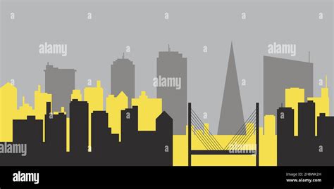 Silhouette urban multicolored skyline illustration Stock Photo - Alamy