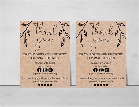 Thank You For Your Purchase Card Business Thank You Card | Etsy