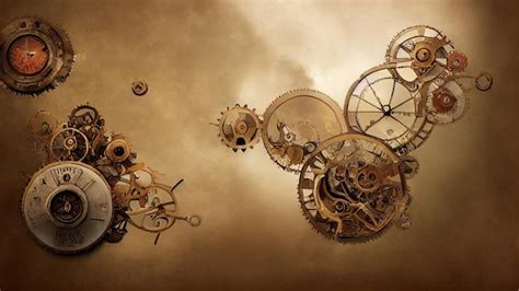 Premium Photo | Steampunk theme template