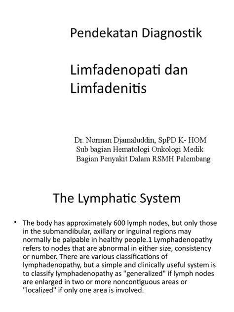 Limfadenopati Limfadenitis | PDF | Lymphatic System | Cancer