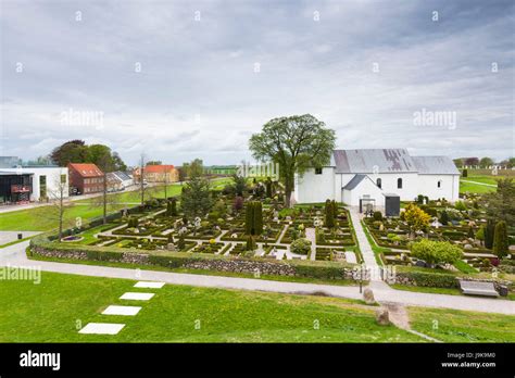 Denmark, Jutland, Jelling, birthplace of Christianity in Denmark, Jelling Kirke Church, built ...