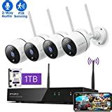 xmartO [Audio Video & Color Night Vision] 8CH 960p HD Expandable Wireless Security Camera System ...