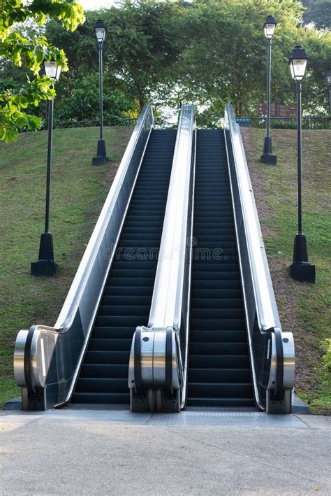 Outdoor Park Escalator stock image. Image of double, stairs - 26219437